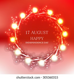 Vector illustration independence day of Indonesia.