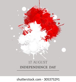 Vector illustration independence day of Indonesia.