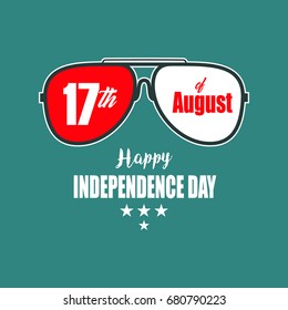 Vector illustration independence day of Indonesia.