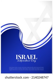 Vector Illustration of Independence Day of Israel. Banner
