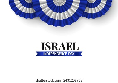 Vector Illustration of Independence Day of Israel. Celebration banner. Cockade.
