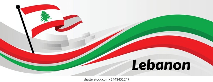 Vector Illustration of Independence Day in Lebanon. Background with balloons

