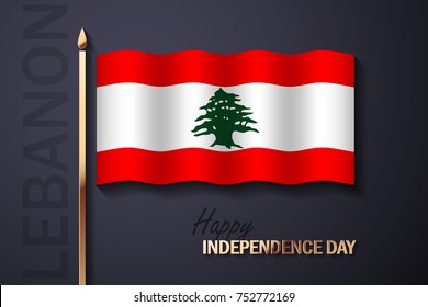 Vector Illustration for Independence Day of Lebanon With Golden Elements