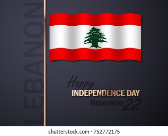 Vector Illustration for Independence Day of Lebanon With Golden Elements