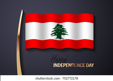 Vector Illustration for Independence Day of Lebanon With Golden Elements