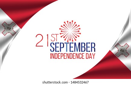 Vector illustration of Independence day in Malta Celebration on September 21.