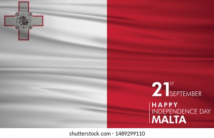 Vector illustration of Independence day in Malta Celebration on September 21st.