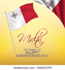 Vector illustration of Independence day in Malta Celebration on September 21.