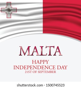 Vector illustration of Independence day in Malta Celebration on September 21st.