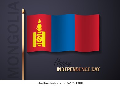 Vector Illustration for Independence Day of Mongolia With Golden Elements