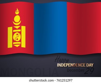 Vector Illustration for Independence Day of Mongolia With Golden Elements