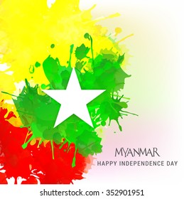  Vector Illustration of independence day of Myanmar.
