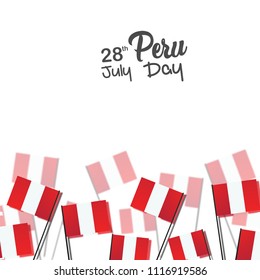 Vector Illustration Of Independence Day of Peru Celebration Background.
