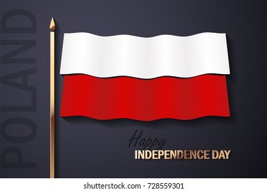 Vector Illustration for Independence Day of Poland with golden elements