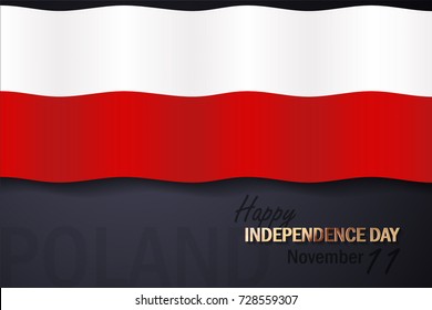 Vector Illustration for Independence Day of Poland with golden elements