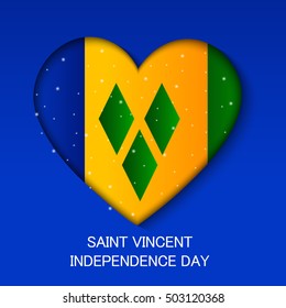 Vector illustration of Independence day of Saint Vincent.