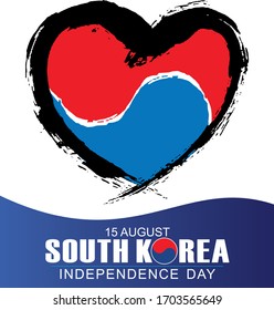 Vector illustration independence day of South Korea.15th of August South Korea Independence Day.