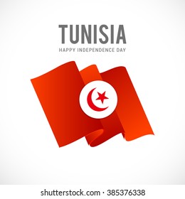 Vector illustration of independence day of Tunisia.