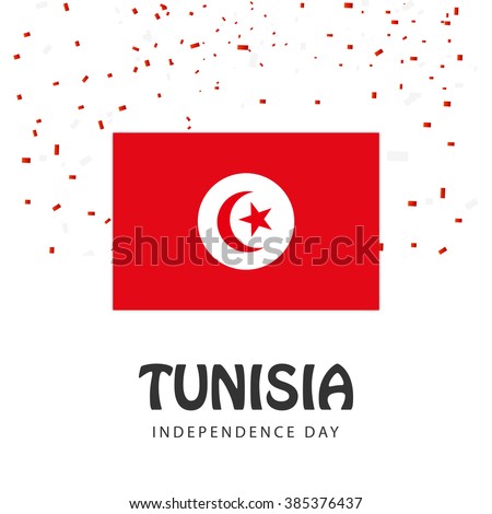 Vector illustration of independence day of Tunisia.