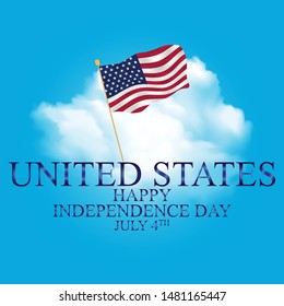Vector illustration of Independence day in United States Celebration on July 4.