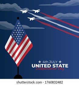 Vector illustration of Independence Day United States. America National Day. America Republic Day. vector illustration