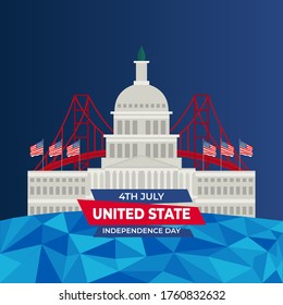 Vector illustration of Independence Day United States. America National Day. America Republic Day. vector illustration