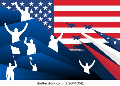 Vector illustration for Independence Day of United States. America National Day. America Republic Day. vector illustration