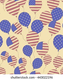 Vector illustration for independence day of the USA. Pale background with flag illustration and forth of July lettering