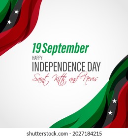 ilustración vectorial del día de la independencia saint-kitts-and-nevis-19 de septiembre