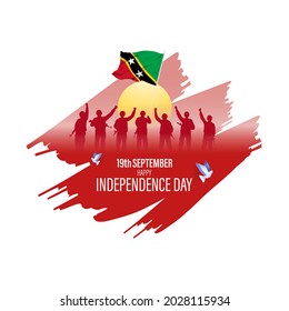 vector illustration for independence day-saint-kitts-and-nevis-19 September