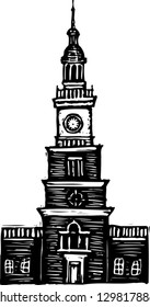 Vector illustration of the Independence Hall