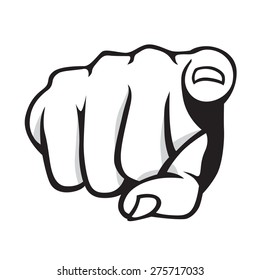Vector illustration of index finger pointing at you.