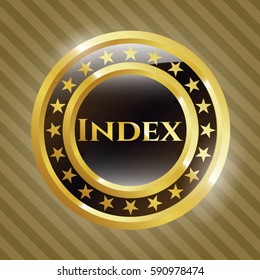 Vector illustration of  Index golden badge icon
