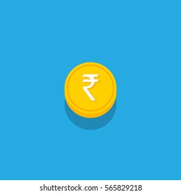 Vector illustration of India currency coins with shadow concept. Indian money. isolated