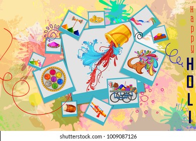 vector illustration of India Festival of Color Happy Holi background