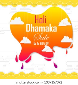 vector illustration of India Festival of Color Happy Holi Advertisement Sale background