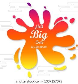 vector illustration of India Festival of Color Happy Holi Advertisement Sale background