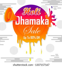 vector illustration of India Festival of Color Happy Holi Advertisement Sale background