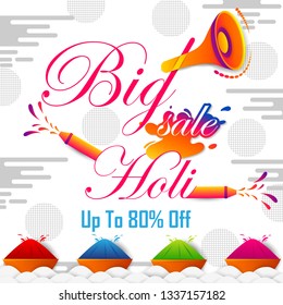 vector illustration of India Festival of Color Happy Holi Advertisement Sale background