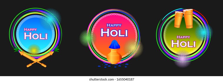 vector illustration of India Festival of Color Happy Holi background