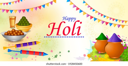 vector illustration of India Festival of Color Happy Holi background