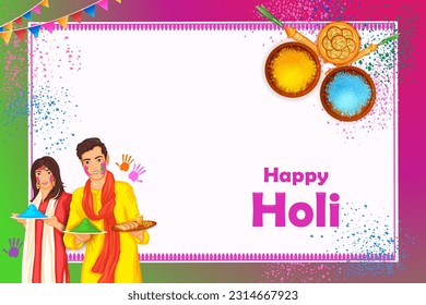 vector illustration of India Festival of Color Happy Holi background