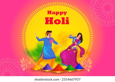 vector illustration of India Festival of Color Happy Holi background