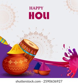 vector illustration of India Festival of Color Happy Holi background