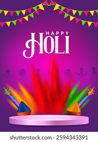 vector illustration of India Festival of Color Happy Holi background