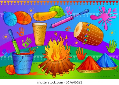 vector illustration of India Festival of Color Happy Holi background
