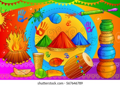 vector illustration of India Festival of Color Happy Holi background