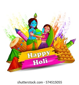 vector illustration of India Festival of Color Happy Holi background