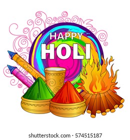 vector illustration of India Festival of Color Happy Holi background