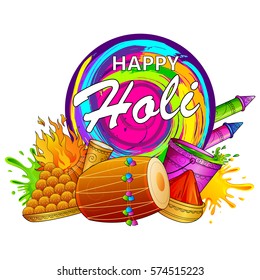 vector illustration of India Festival of Color Happy Holi background